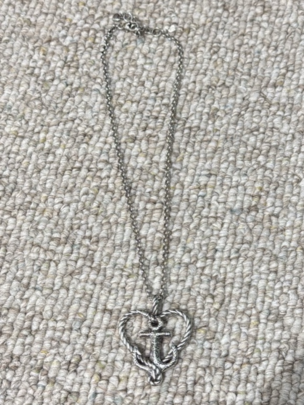Brighton Silver Heart & Anchor Pendant Necklace